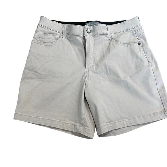 Wit & Wisdom Womens Shorts Size 14 Ab Solution Tan Khaki Stretch 7" Inseam - Picture 2 of 5